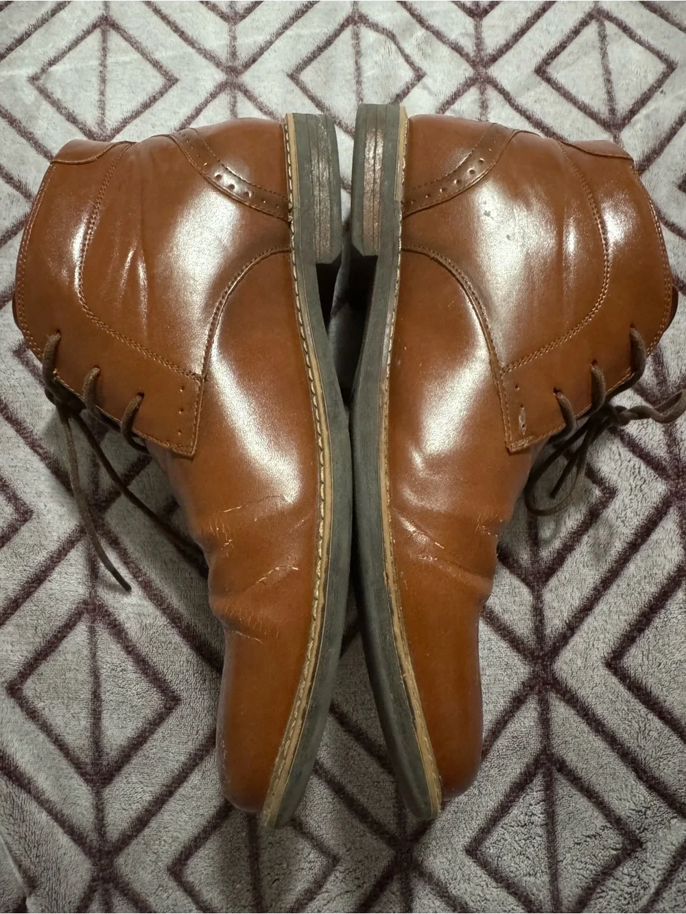 Nunn Bush Chestnut Brown Leather-like Chukka Boots